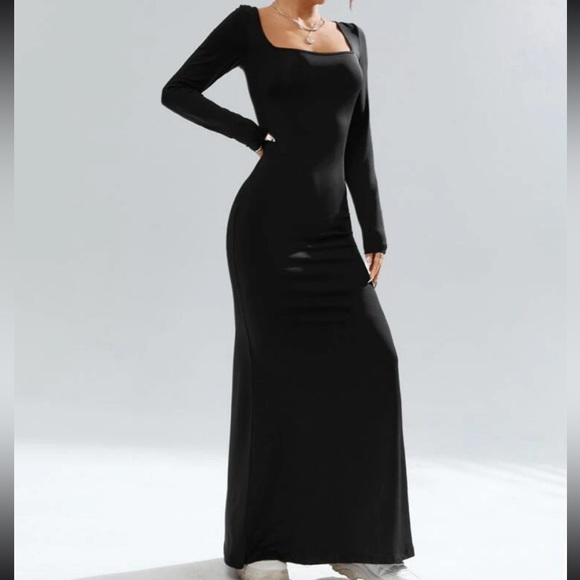 Sexy Square Neck Mermaid Hem Bodycon Dress - Picture 6 of 6